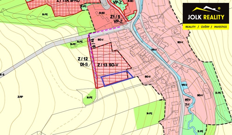 Uzemn� pl�n s vyzna�en�m pozemku